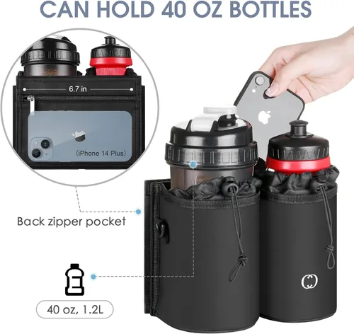 Miniatura 2 de Soporte para vasos de equipaje con correa de repuesto ajustable, aislamiento térmico, bolsillo con cremallera, accesorios de viaje, regalos