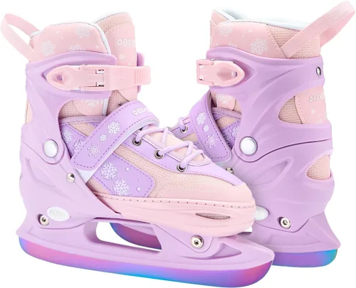 Miniatura 9 de Patines de hielo ajustables OBENSKY para niños, niños y niñas con bolsa para patines, 4 tallas ajustables, patines de hielo para niños