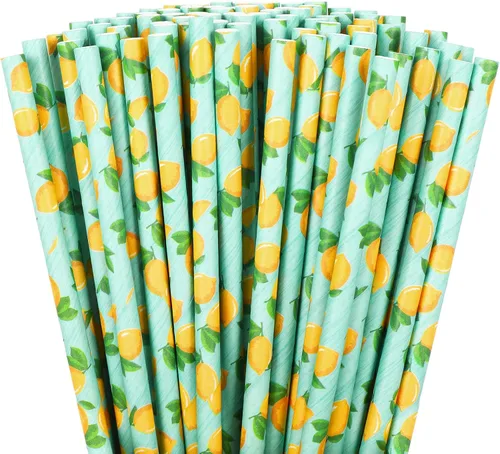 Miniatura 13 de Whaline 200 popotes de papel desechables para el regreso a clases, para el primer día de escuela, fiesta, suministros de bienvenida, jugos, batidos