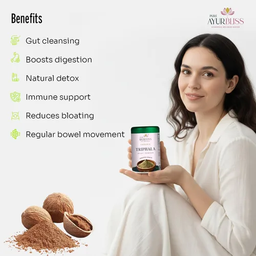Miniatura 7 de Polvo de trifala 100% orgánico, mezcla ayurvédica con polvo Amla y Haritaki, y Bibhitaki para la salud intestinal, salud digestiva, desintoxicación