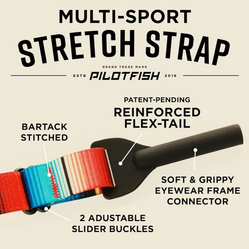 Miniatura 3 de Pilotfish Correas flexibles para gafas, ajustables para deportes, se adaptan a anteojos y lentes de sol Negro