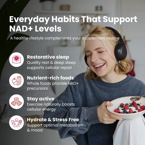 Miniatura 8 de Revive Tabletas de suplemento NAD+ para hombres y mujeres Suplemento NAD impulsado por RiaGev®-SR Energía celular, metabolismo, cerebro
