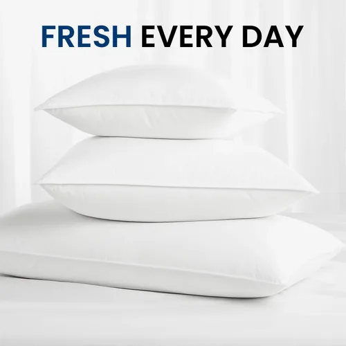 Miniatura 8 de Ryotei - Paquete de 12 almohadas alternativas de plumón estándar (20 x 26) – Funda 100% algodón T-235 – Almohada firme de calidad de hotel