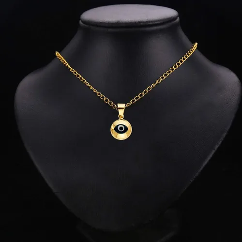 Miniatura 2 de Colgante de oro amarillo de 14 quilates con dije de mal de ojo, Metal