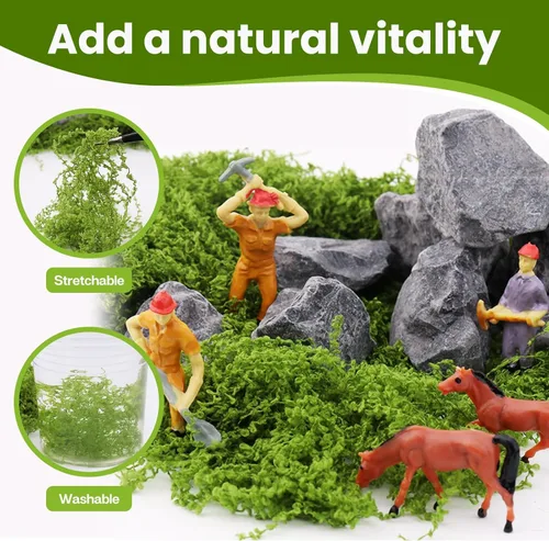 Miniatura 4 de Musgo de musgo falso para manualidades, musgo artificial de 3.52 onzas para manualidades, musgo sintético para jardín de hadas, decoración de Verde