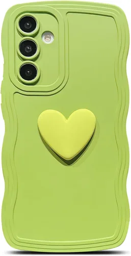 Miniatura 14 de Funda para Samsung Galaxy S22 para mujer, linda funda Kawaii 3D Love Heart color sólido rizado ondulado lente de cámara cubierta a prueba de golpes