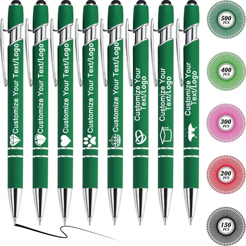 Miniatura 40 de Bolígrafos personalizados con nombre y logotipo, hasta 500 bolígrafos personalizados a granel con grabado gratis regalo para cumpleaños, graduación