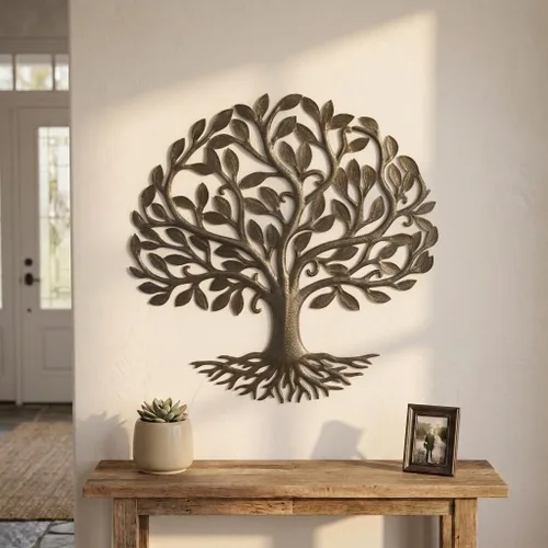 Miniatura 7 de it's cactus - metal art haiti Decoración del hogar Árbol de la vida con raíces, placas para colgar en la pared para interiores y exteriores