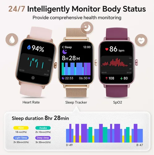 Miniatura 3 de Smart Watches for Women, 1.85" HD Alexa Built-in Smart Watch for Android Phones & iPhones, Health Tracker with Heart Rate/Blood Oxygen/Sleep