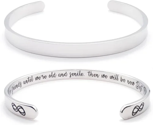 Miniatura 350 de Pulseras inspiradoras para mujer, joyería de acero inoxidable, con refranes, pulsera motivacional con mensaje oculto, pulseras grabadas para mejor