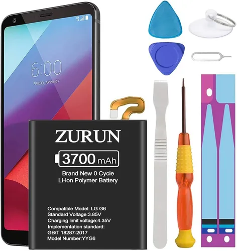 Batería para LG G6, ZURUN 3700mAh de polímero de litio mejorada BL-T32 repuesto para LG G6 H872 H870 H871 VS998 LS993 con kit de herramientas de
