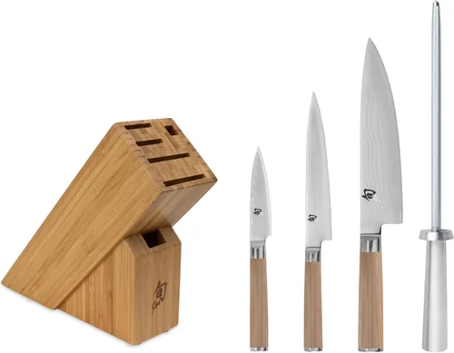 Miniatura 11 de Shun Juego clásico de 5 piezas de bloque delgado, incluye chef de 8 pulgadas, cuchillos de cocina de 3.5 pulgadas y 6 pulgadas, juego de bloques