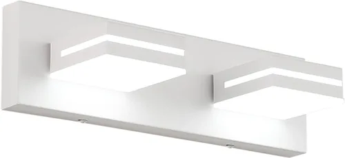 Miniatura 30 de SineRise - Lámpara LED para tocador de baño - Moderna lámpara de acrílico con acabado cromado para iluminación de pared sobre el espejo - 2 luces