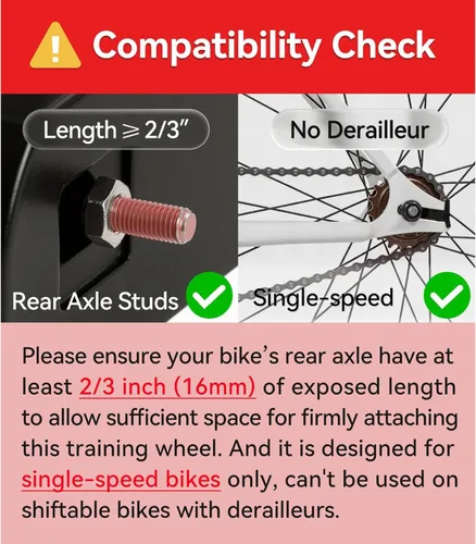 Miniatura 3 de Ruedas de entrenamiento para bicicleta, par de ruedas traseras resistentes con estabilizadores, kit montado para niños y niñas, bicicletas de una
