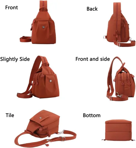 Miniatura 9 de Bolsa impermeable de 2 vías, bolsa de hombro convertible Oxford de gran capacidad, bolsa cruzada para mujer, mochila de viaje, Negro -, Mediana