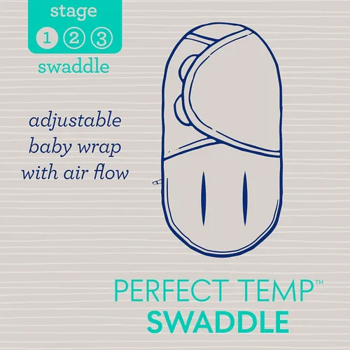 Miniatura 7 de SwaddleMe Luxe Perfect Temp - Manta para envolver con 100% algodón orgánico, tamaño pequeño/mediano, 1 paquete, tejido de cesta, 0-3 meses