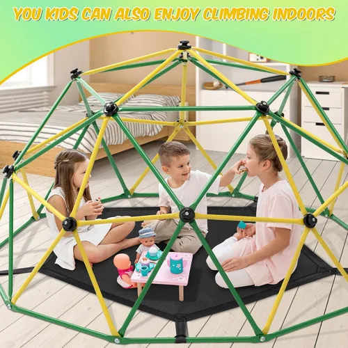 Miniatura 6 de Hapsor Cúpula de escalada, escalador de cúpula de 10 pies con hamaca y columpio, gimnasio de selva al aire libre soporta 1000 libras, fácil montaje
