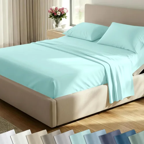 Miniatura 37 de CALIFORNIA DESIGN DEN - Juego de sábanas tamaño individual XL, satén de 400 hilos, sábanas de algodón 100% natural, con esquinas profundas, frescas