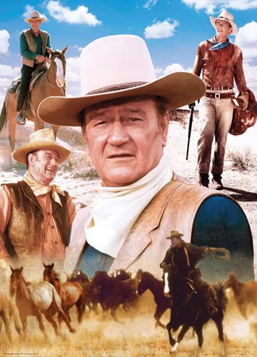 Miniatura 2 de MasterPieces Rompecabezas de 1000 piezas de John Wayne para adultos, familia o jóvenes, diseño de vaquero de Estados Unidos, 19.25 x 26.75 pulgadas