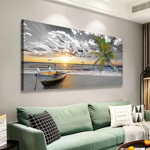 Miniatura 16 de Arte de pared de paisaje, impresiones en lienzo de paisajes naturales, decoración del hogar, bosque verde, pintura de árboles para sala de estar