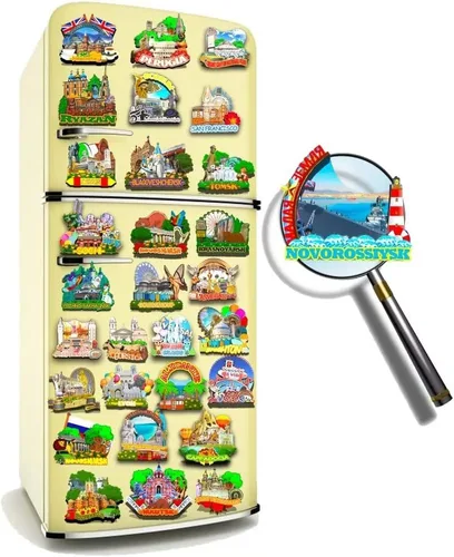 Miniatura 4 de Rusia Novorossiysk - Imán para nevera de madera, 3D, monumentos de viaje, coleccionables, recuerdos, decoración, hecho a mano, 457