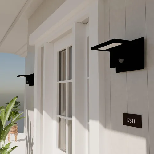 Miniatura 7 de Lámpara de pared para exteriores, sensor de movimiento, lámpara LED de montaje en pared, moderna lámpara de iluminación exterior de aluminio