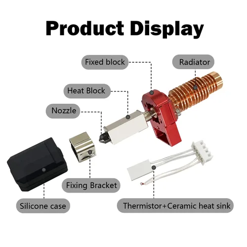 Miniatura 8 de HzdaDeve Kit de Hotend Cerámico de 0.4MM Versión de Actualización 2.0 para Adventurer 5M/5M Pro Kit de Hot End Cabezal de Impresora Extrusora
