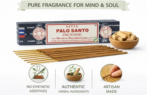 Miniatura 5 de Satya Palo Santo 15 gramos x 3 paquetes de varillas de incienso para positividad, meditación, relajación, yoga, sanación