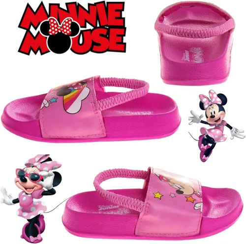 Miniatura 5 de Disney Minnie Mouse, Encanto, Mickey, Lightning McQueen, Frozen Elsa Anna Girl - Sandalias de verano para niños con correa trasera para la playa