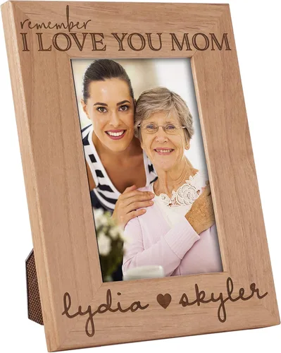 Miniatura 4 de Marco de fotos personalizado para regalos de mamá de hija e hijo, 4 x 6, 5 x 7, 8 x 10 pulgadas, marco de fotos personalizado de madera de aliso