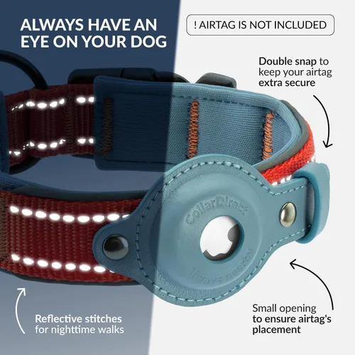Miniatura 3 de CollarDirect Airtag - Collar de perro reflectante de nailon y neopreno para Apple Air Tag para perros grandes, medianos y pequeños