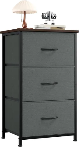 Miniatura 24 de Somdot - Cómoda estrecha con 4 cajones, cómoda delgada con cajones de tela extraíbles para armario, espacios pequeños, baño, dormitorio, lavandería
