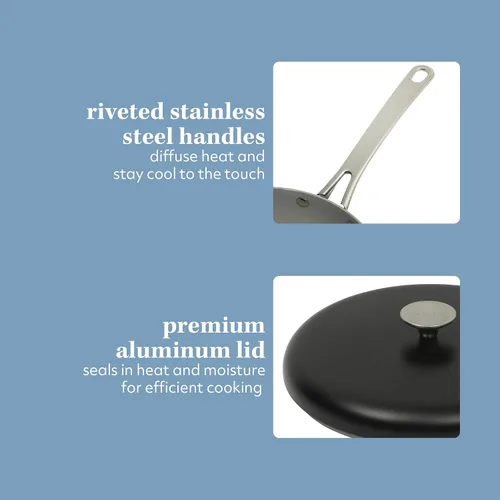 Miniatura 6 de Sur La Table Kitchen Essentials Potluck Porch - Sartén para saltear de 4.5 cuartos, sartén profunda para freír con tapa, aluminio, utensilios