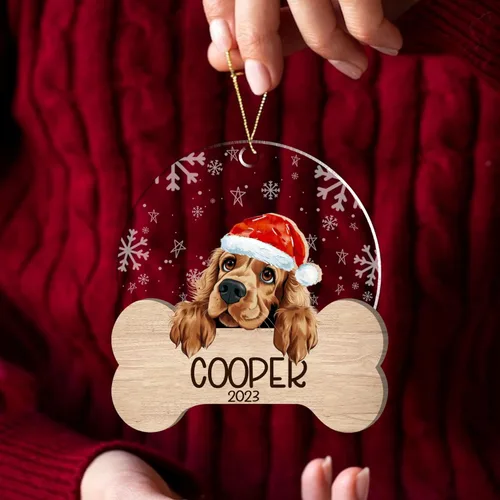 Miniatura 174 de Nazenti American Pit Bull Terrier Adorno de Navidad, adorno de perro fotográfico, adorno de perro personalizado, adornos de fotos de madera