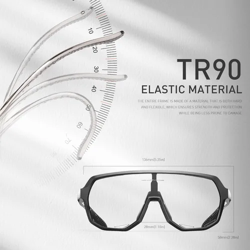 Miniatura 5 de KAPVOE Gafas de ciclismo fotocromáticas para hombres y mujeres, gafas de sol de bicicleta de montaña, gafas deportivas con protección UV Negro