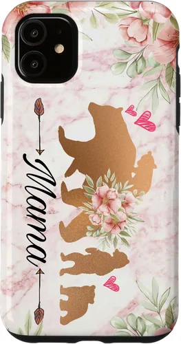 Miniatura 8 de iPhone 15 Plus Mama Bear & Cubs Design Phone Grip para mamá - Funda para 3 niños