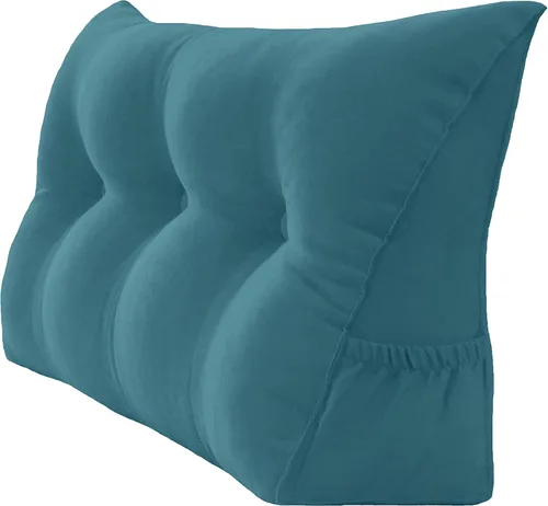 Miniatura 21 de Peachwell Almohada triangular de lectura para reposo en cama, cojín reforzador grande para cabecero, respaldo, almohada de cuña con funda extraíble
