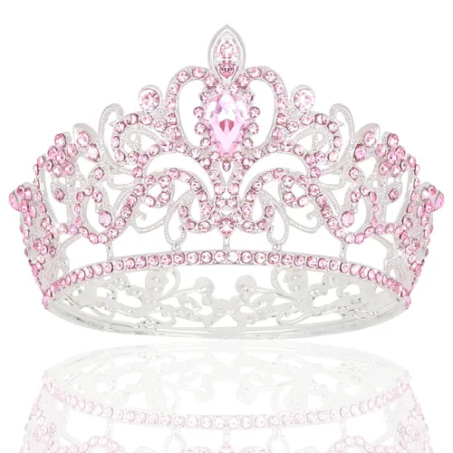 Miniatura 14 de CIEHER Corona pequeña negra para niñas, tiara de princesa, decoración de pastel de cumpleaños