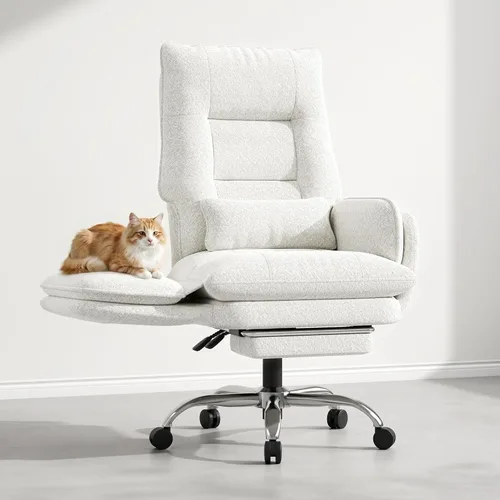 Miniatura 11 de Silla de oficina Criss Cross, reposabrazos abatibles para mascotas y sentarse con patas cruzadas, silla ergonómica ejecutiva