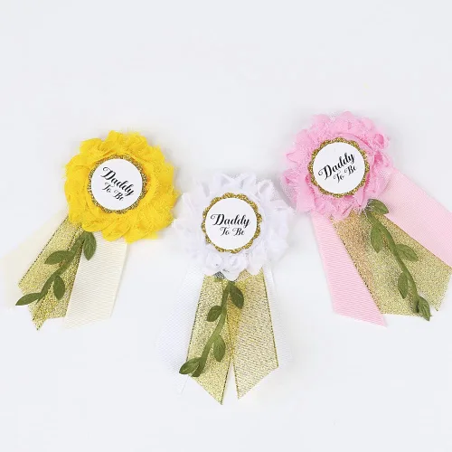 Miniatura 31 de Faja de maternidad para baby shower, juego de pines de ramillete para mamá para ser papá para ser padre (girasol amarillo)
