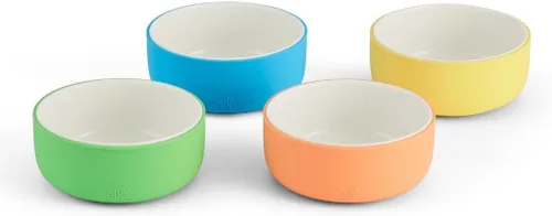Miniatura 13 de Elk and Friends Cuencos de porcelana para niños con manga de silicona Alimentación para niños/niños pequeños/bebés Apto para microondas