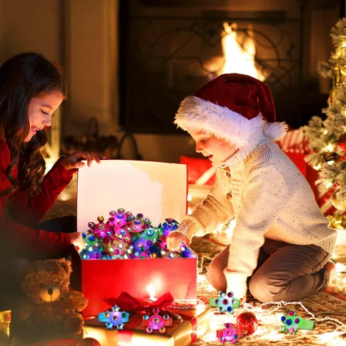 Miniatura 2 de Paquete de 32 pulseras Fidget Spinner con luz LED, que brillan en la oscuridad, recuerdos de fiesta para niños de 4 a 8 a 12 años, juguetes de caja