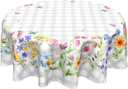 Miniatura 10 de Sweetshow Mantel Tropical Redondo de 60 Pulgadas para Verano Hoja de Palmera Hawaiana Verde Mantel Redondo de Poliéster Lavable Cubierta de Mesa