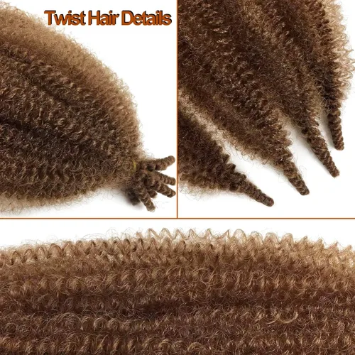 Miniatura 2 de Cabello Afro Twist Elástico de 16 pulgadas, cabello Cuban Twist 30# Marley Twist trenzado, Afro Twist suave, extensiones de cabello sintético rizado