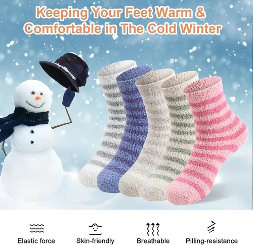 Miniatura 6 de FYC - Calcetines de invierno, para mujer, cálidos, de lana suave y gruesa, regalo de Navidad, calcetines deportivos acogedores, regalo para mujer