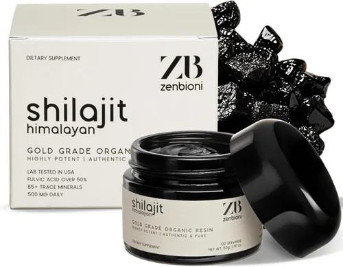Resina Shilajit pura del Himalaya – 1.76 oz Shilajit orgánico para hombres y mujeres con ácido fúlvico y más de 85 minerales traza para energía,