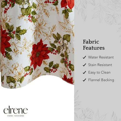 Miniatura 5 de Elrene Home Fashions - Mantel de vinilo resistente al agua y a las manchas con reverso de franela, 60 x 84 pulgadas, diseño navideño
