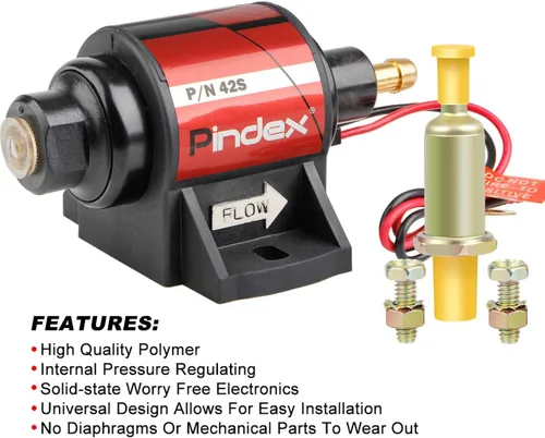 Miniatura 4 de Pindex Universal 12v 2-3.5psi Bomba de Combustible Eléctrica 28 GPH Gasolina Bomba de Transferencia de Combustible para 4V 6V Carburador Rojo 42S