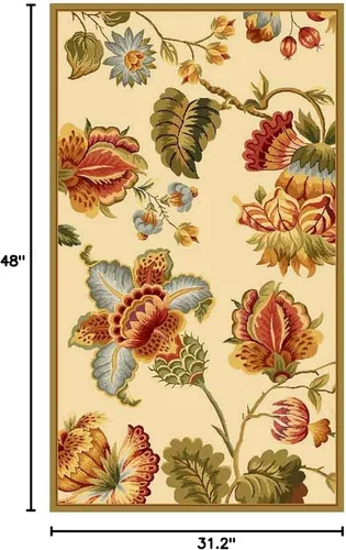 Miniatura 2 de SAFAVIEH Chelsea Collection - Alfombra decorativa de 2 pies 6 pulgadas x 4 pies, color marfil, lana de campo francesa enganchada a mano, ideal