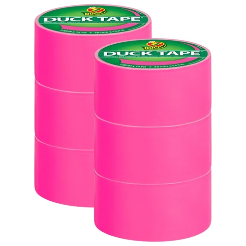 Miniatura 16 de Cinta adhesiva Duck Brand Duck de color, 4,78 cm x 13,7 m, 6 rollos, naranja neón (1265019_C)